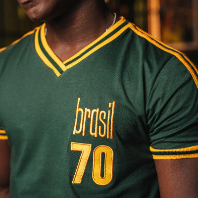 Camisa Brasil PelÃ© RetrÃ´ Treino 1970  Masculina