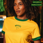 Camisa Brasil Urban Dry Amarela Feminina