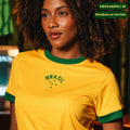 Camisa Brasil Urban Dry Amarela Feminina