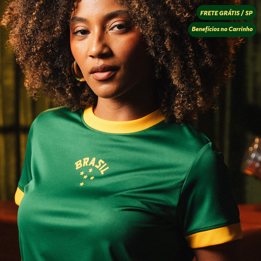 Camisa Brasil Urban Dry Verde Feminina