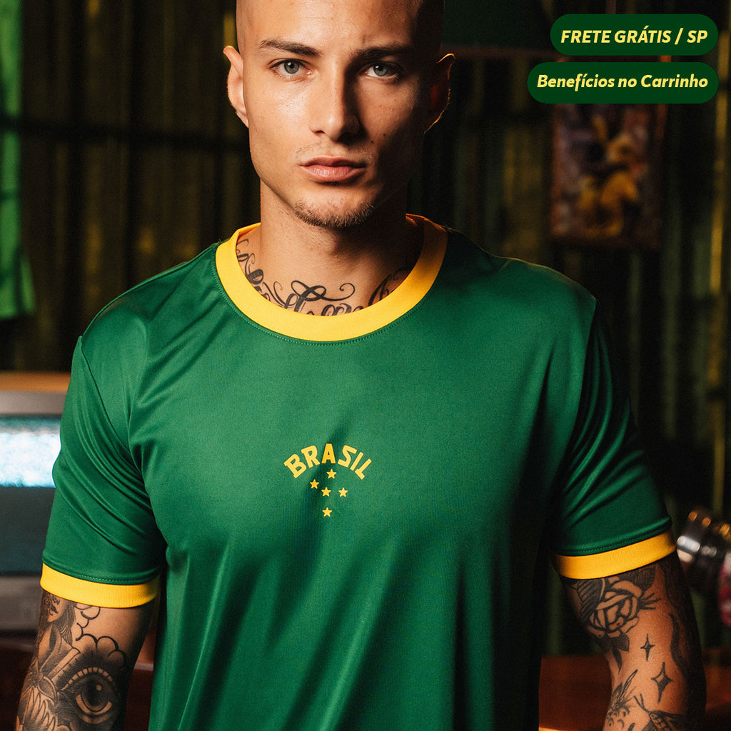 Camisa Brasil Urban Dry Verde Masculina